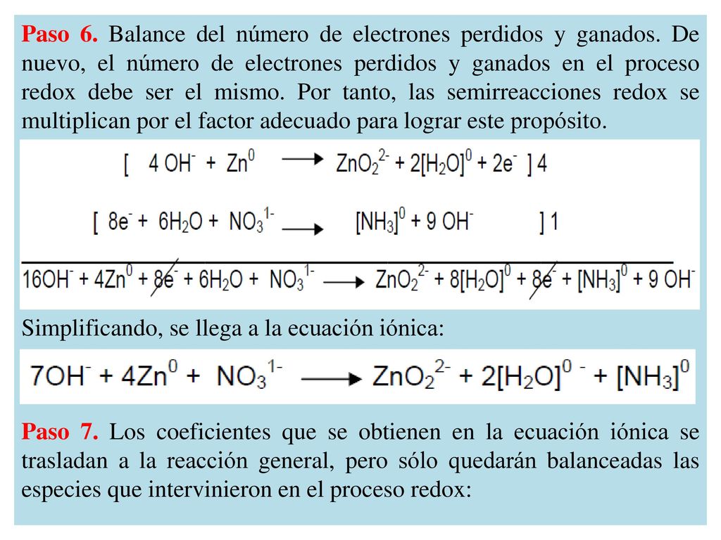 Paso 6. Balance del número de electrones perdidos y ganados
