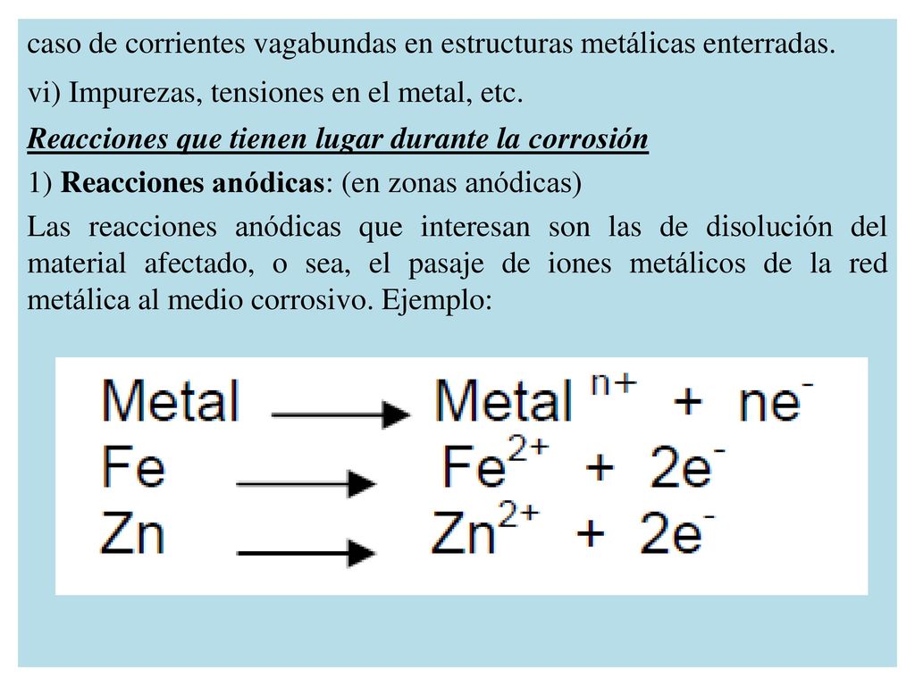 caso de corrientes vagabundas en estructuras metálicas enterradas.