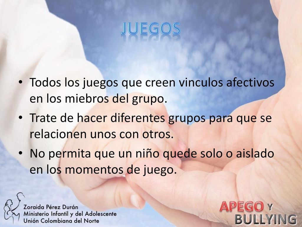 juegos Todos los juegos que creen vinculos afectivos en los miebros del grupo.
