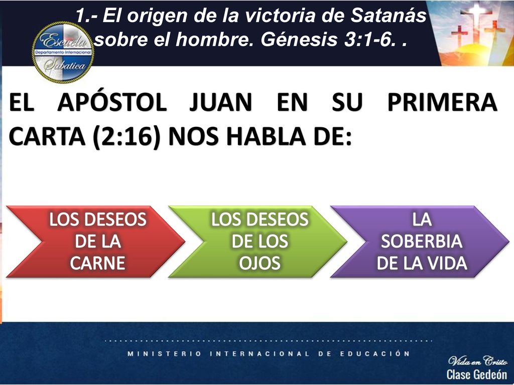EL APÓSTOL JUAN EN SU PRIMERA CARTA (2:16) NOS HABLA DE: