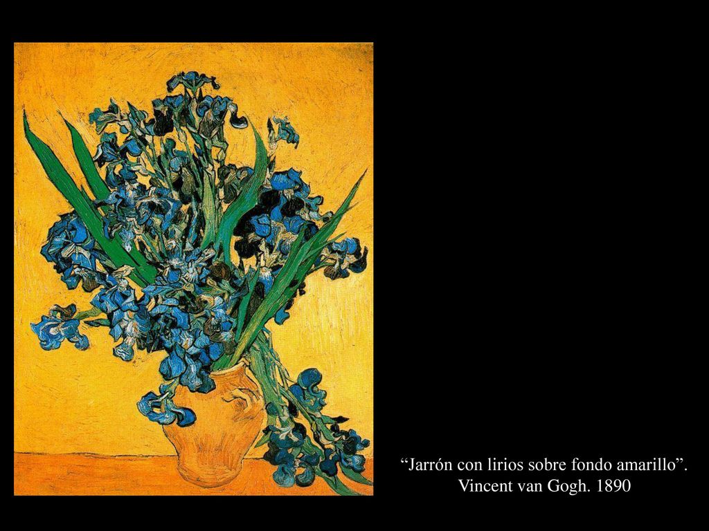 Jarrón con lirios sobre fondo amarillo . Vincent van Gogh. 1890