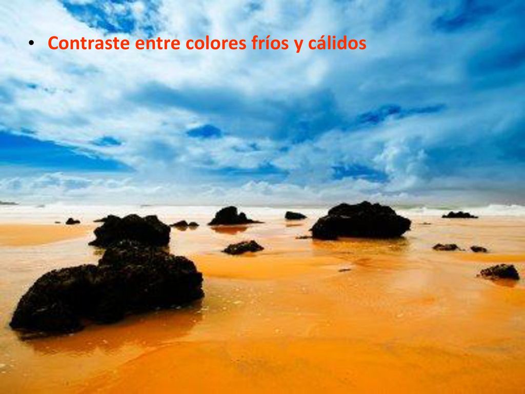 Contraste entre colores fríos y cálidos