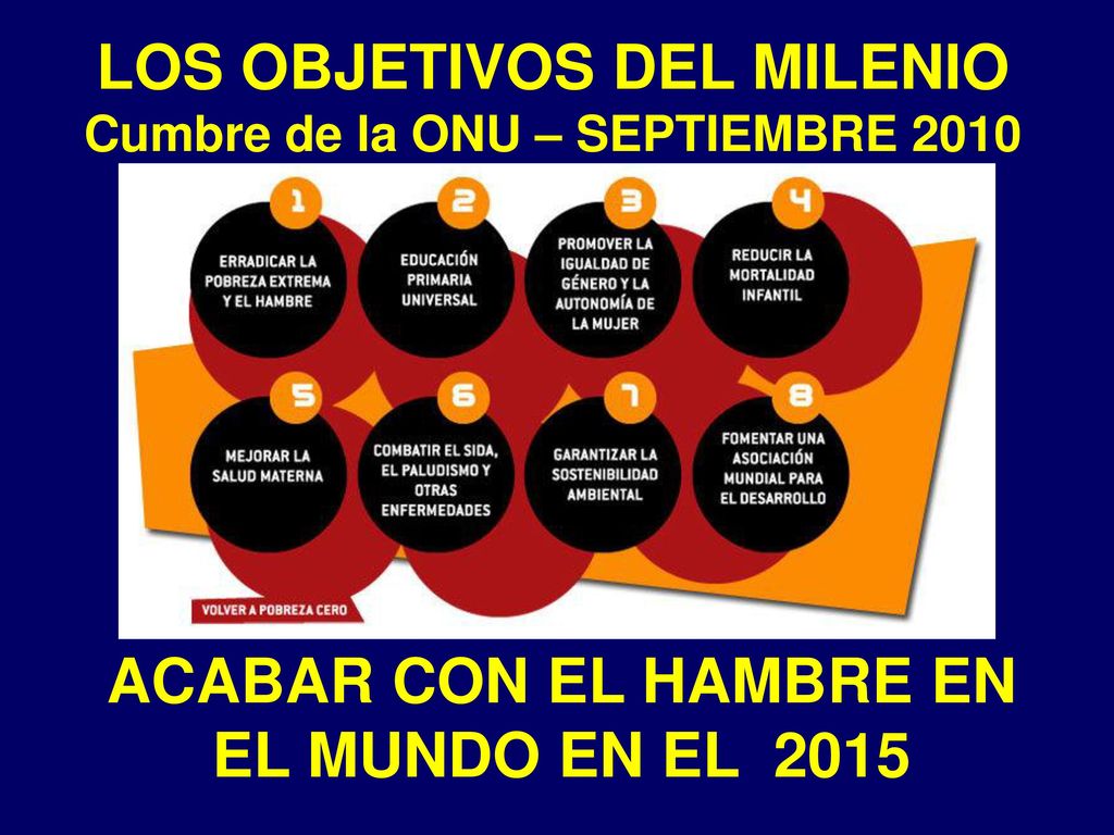 LOS OBJETIVOS DEL MILENIO ACABAR CON EL HAMBRE EN EL MUNDO EN EL 2015