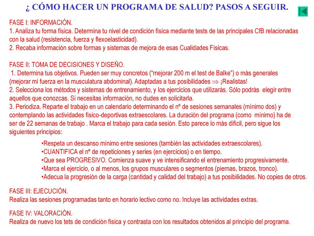 ¿ CÓMO HACER UN PROGRAMA DE SALUD PASOS A SEGUIR.