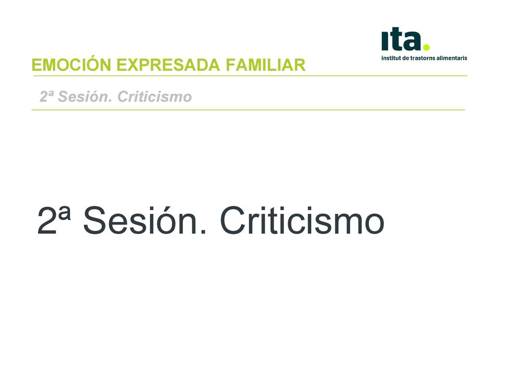 Apreciada familia, El Instituto de Trastornos Alimentarios (ITA) les da la bienvenida a nuestro tratamiento.