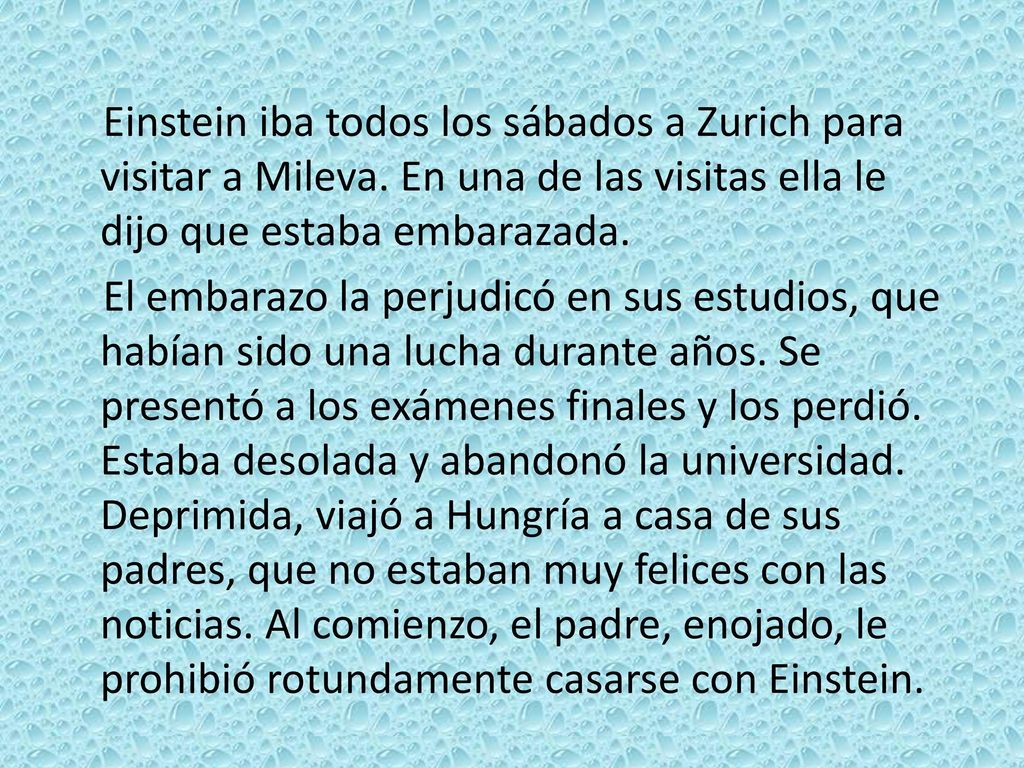 Einstein iba todos los sábados a Zurich para visitar a Mileva