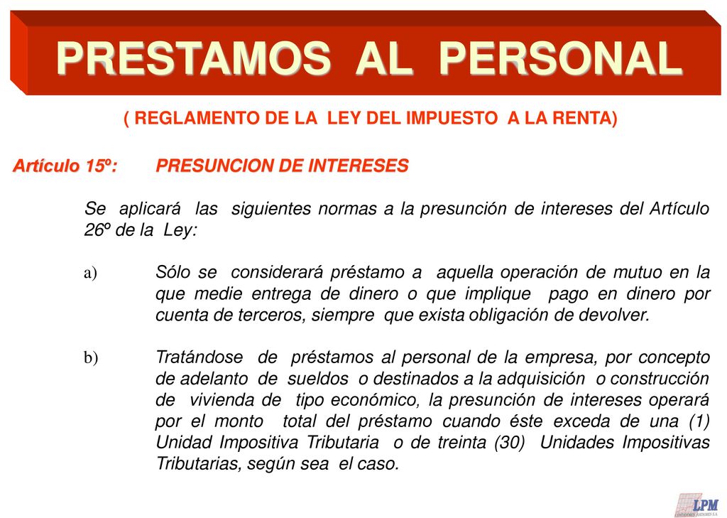 ( REGLAMENTO DE LA LEY DEL IMPUESTO A LA RENTA)