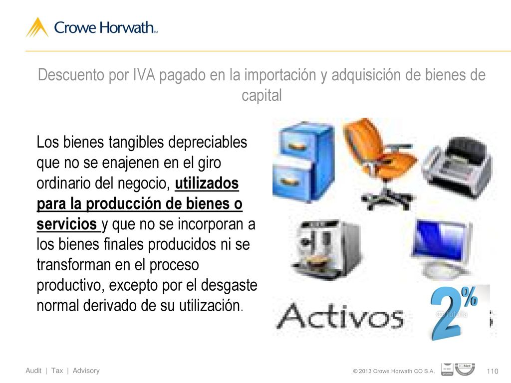 Descuento por IVA pagado en la importación y adquisición de bienes de capital