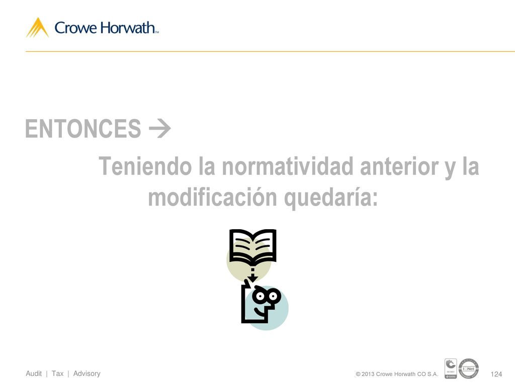 Teniendo la normatividad anterior y la modificación quedaría: