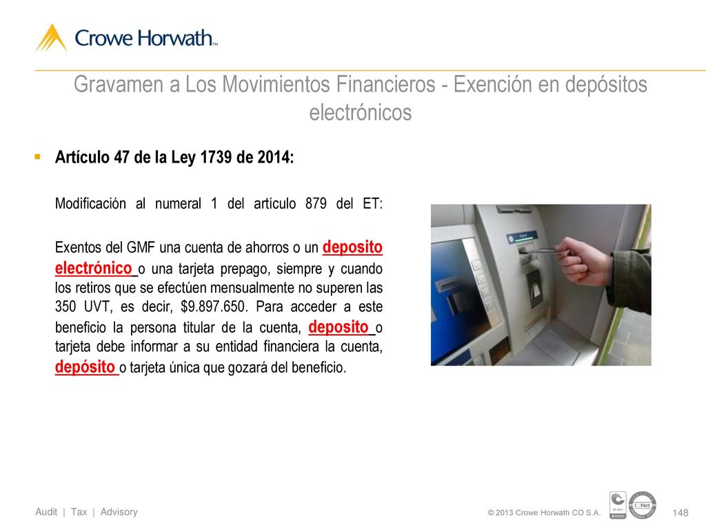 Gravamen a Los Movimientos Financieros - Exención en depósitos electrónicos