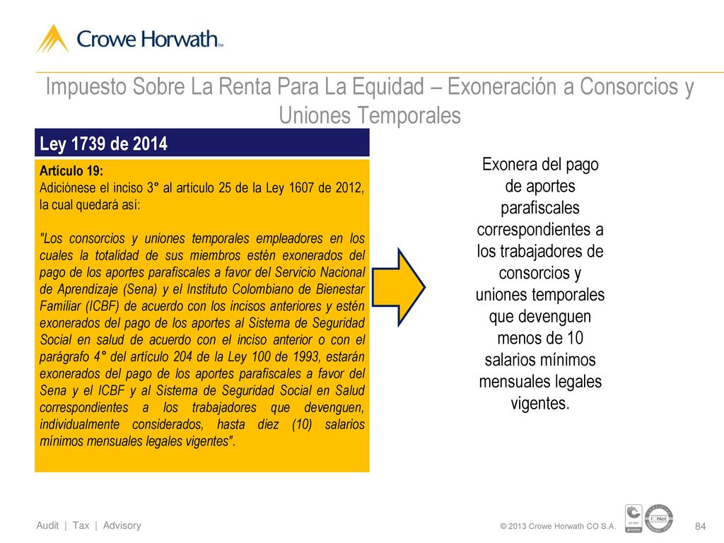 Impuesto Sobre La Renta Para La Equidad – Exoneración a Consorcios y Uniones Temporales