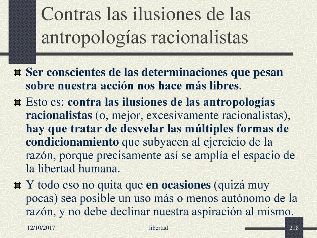 Contras las ilusiones de las antropologías racionalistas