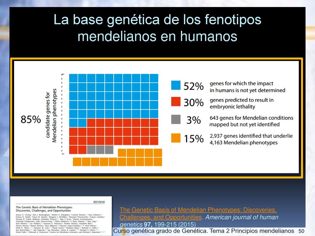 La base genética de los fenotipos mendelianos en humanos