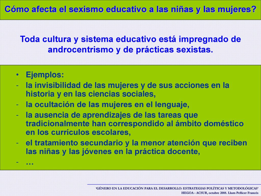Cómo afecta el sexismo educativo a las niñas y las mujeres
