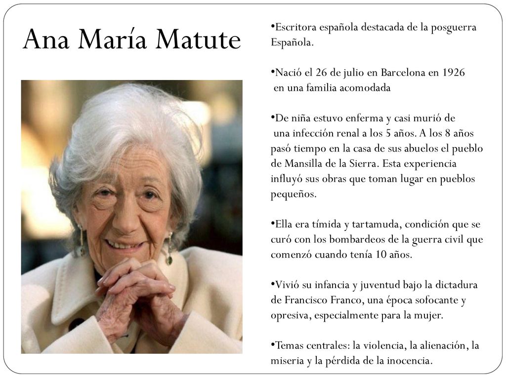 Ana María Matute Escritora española destacada de la posguerra