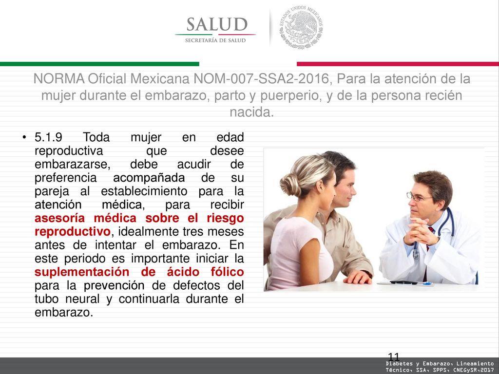 NORMA Oficial Mexicana NOM-007-SSA2-2016, Para la atención de la mujer durante el embarazo, parto y puerperio, y de la persona recién nacida.