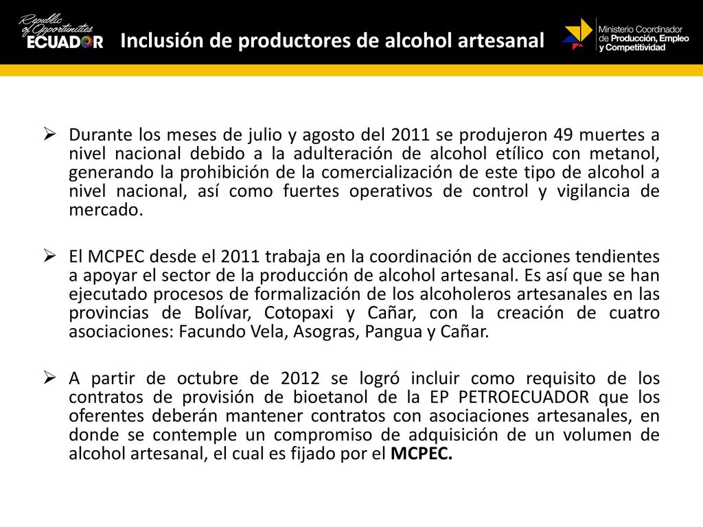 Inclusión de productores de alcohol artesanal