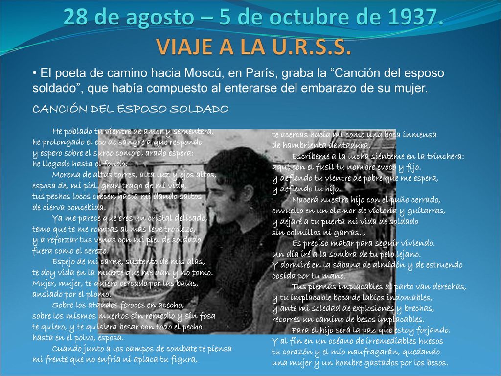 28 de agosto – 5 de octubre de VIAJE A LA U.R.S.S.