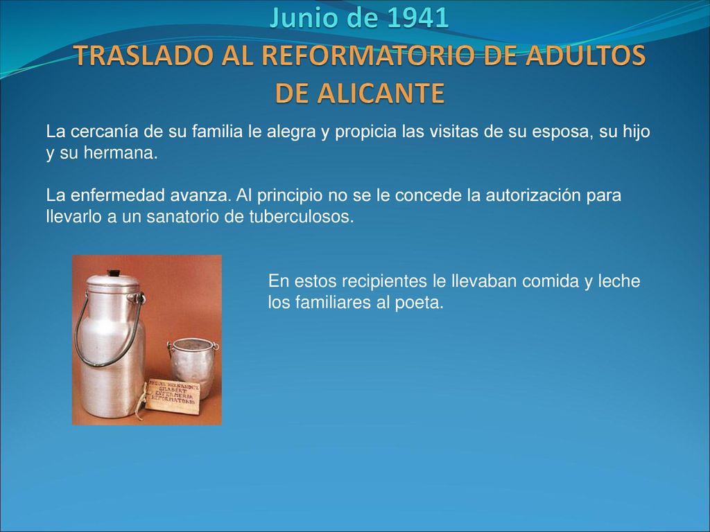 Junio de 1941 TRASLADO AL REFORMATORIO DE ADULTOS DE ALICANTE