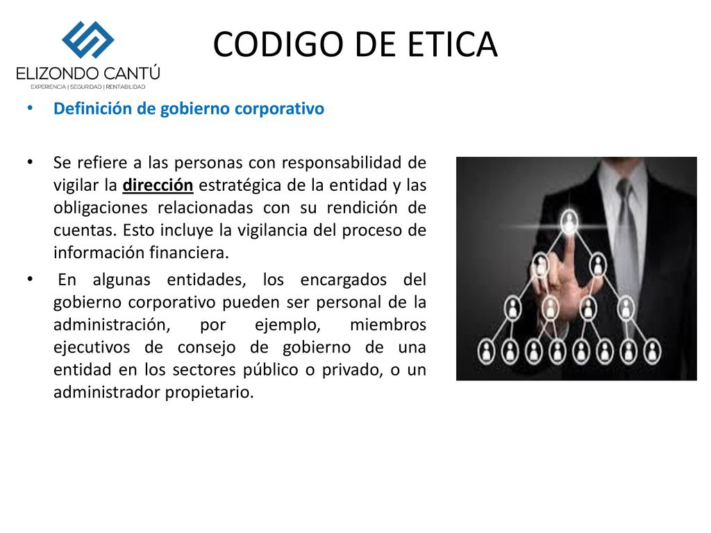CODIGO DE ETICA Definición de gobierno corporativo