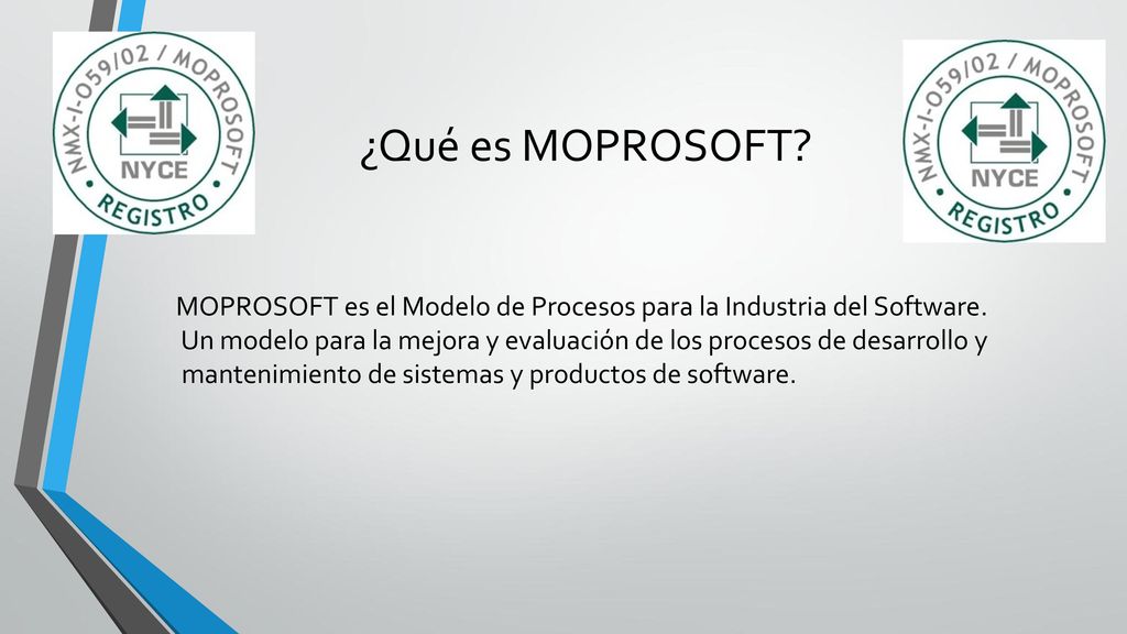 ¿Qué es MOPROSOFT MOPROSOFT es el Modelo de Procesos para la Industria del Software.