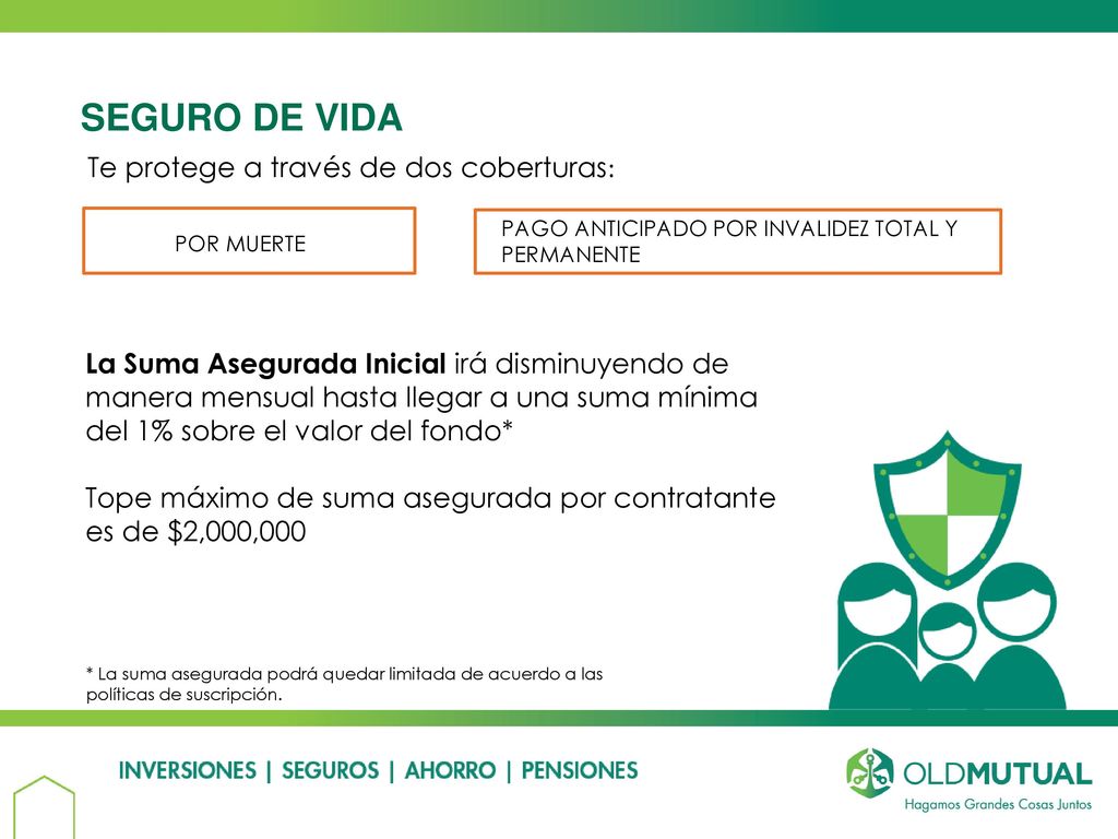 SEGURO DE VIDA Te protege a través de dos coberturas: