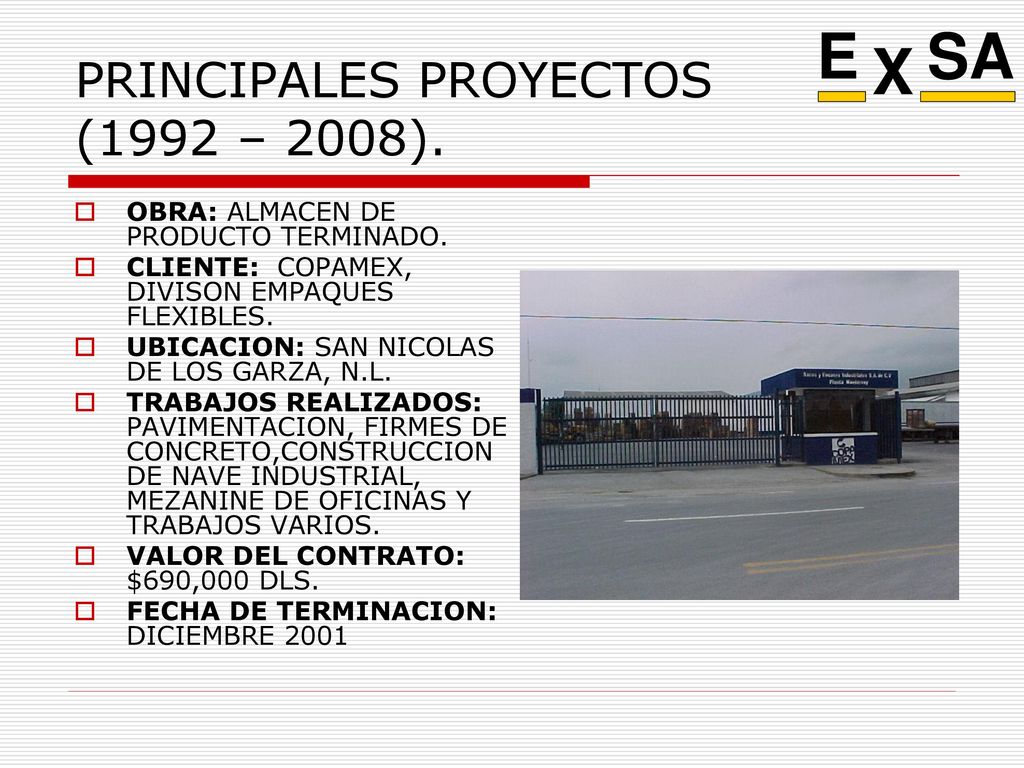 PRINCIPALES PROYECTOS (1992 – 2008).