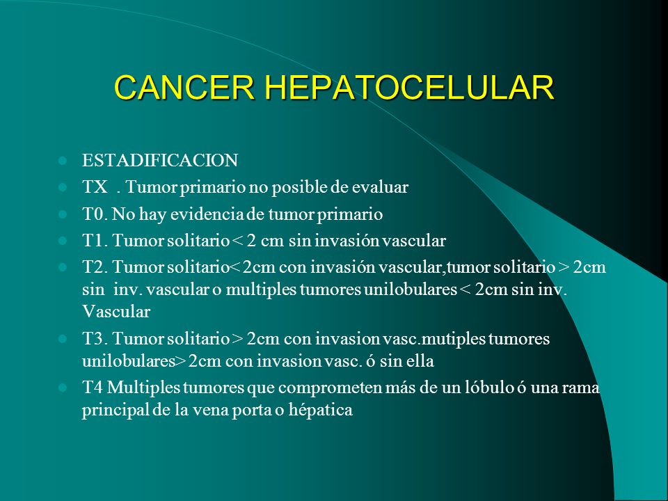 CANCER HEPATOCELULAR ESTADIFICACION