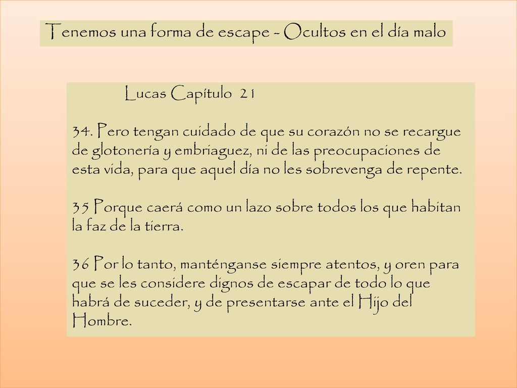 Tenemos una forma de escape - Ocultos en el día malo