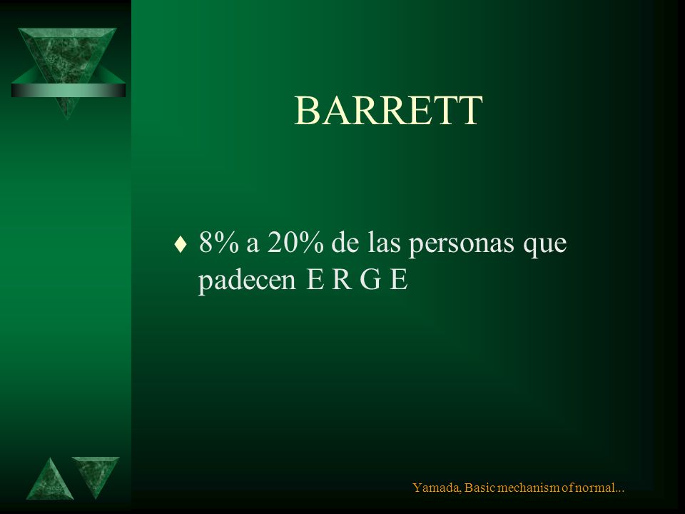 BARRETT 8% a 20% de las personas que padecen E R G E