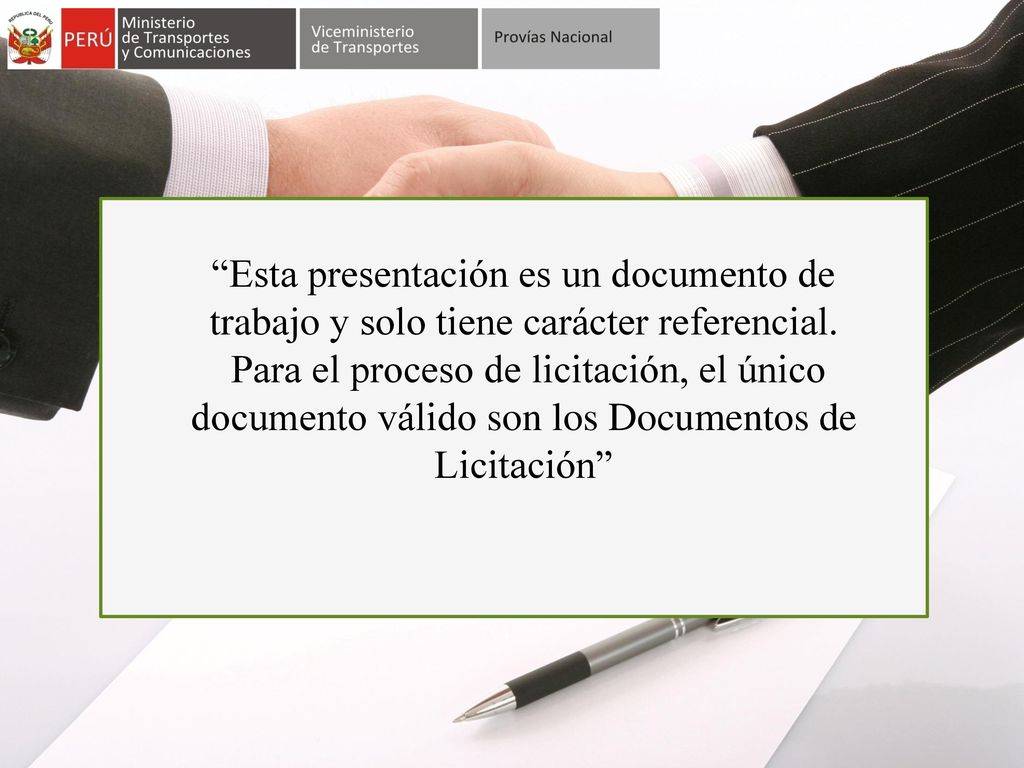 Esta presentación es un documento de trabajo y solo tiene carácter referencial.