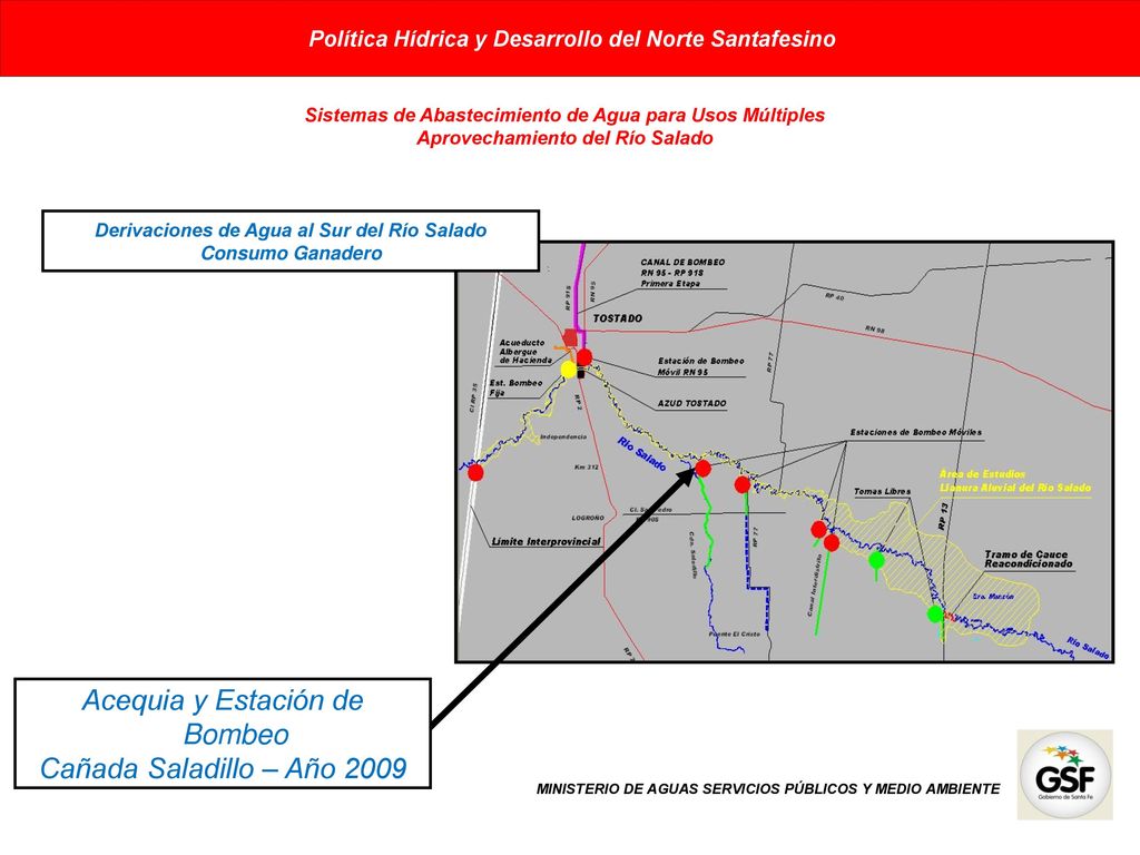 Acequia y Estación de Bombeo Cañada Saladillo – Año 2009