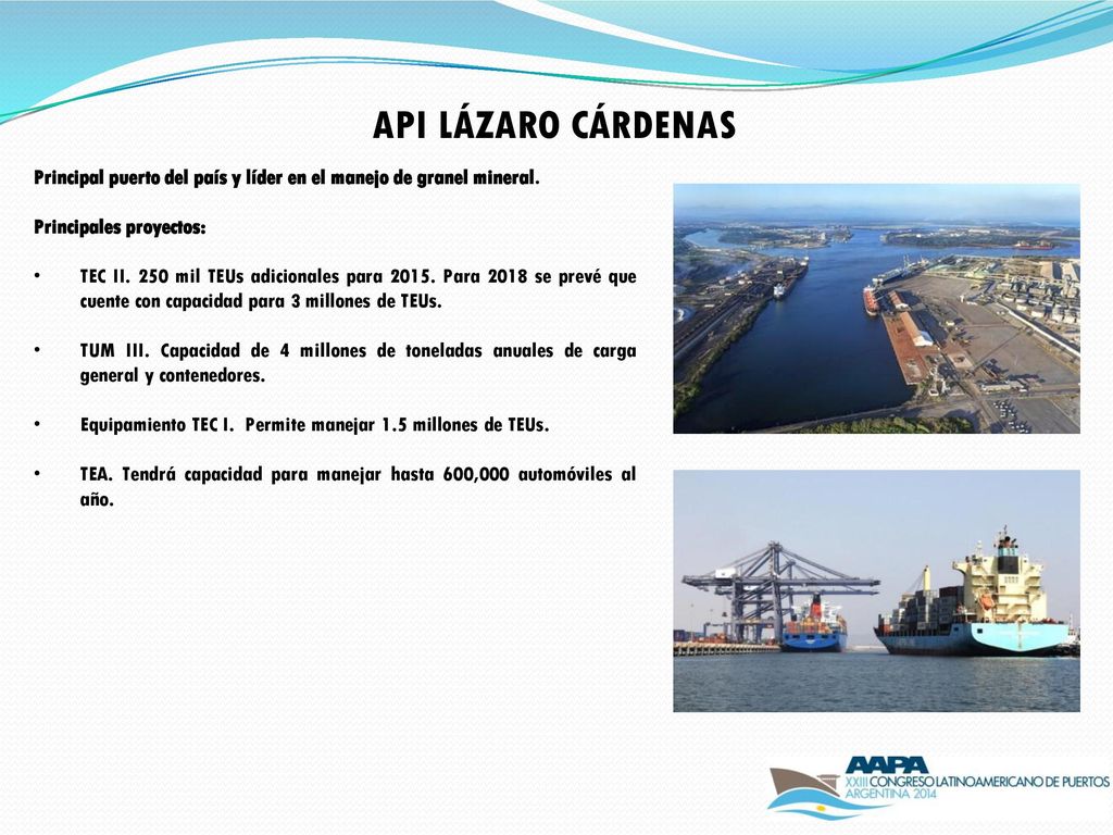 API LÁZARO CÁRDENAS Principal puerto del país y líder en el manejo de granel mineral. Principales proyectos: