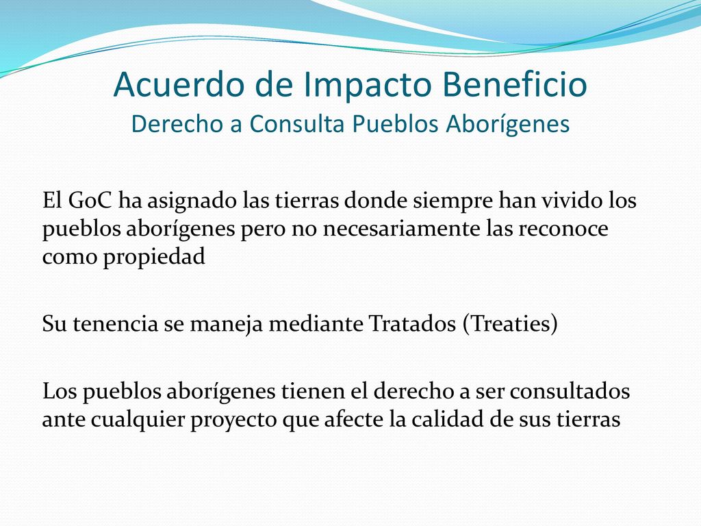 Acuerdo de Impacto Beneficio Derecho a Consulta Pueblos Aborígenes