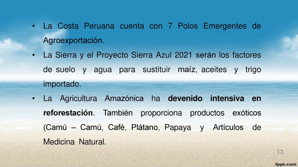 La Costa Peruana cuenta con 7 Polos Emergentes de Agroexportación.
