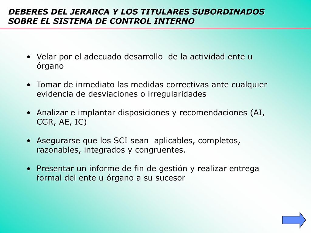DEBERES DEL JERARCA Y LOS TITULARES SUBORDINADOS SOBRE EL SISTEMA DE CONTROL INTERNO