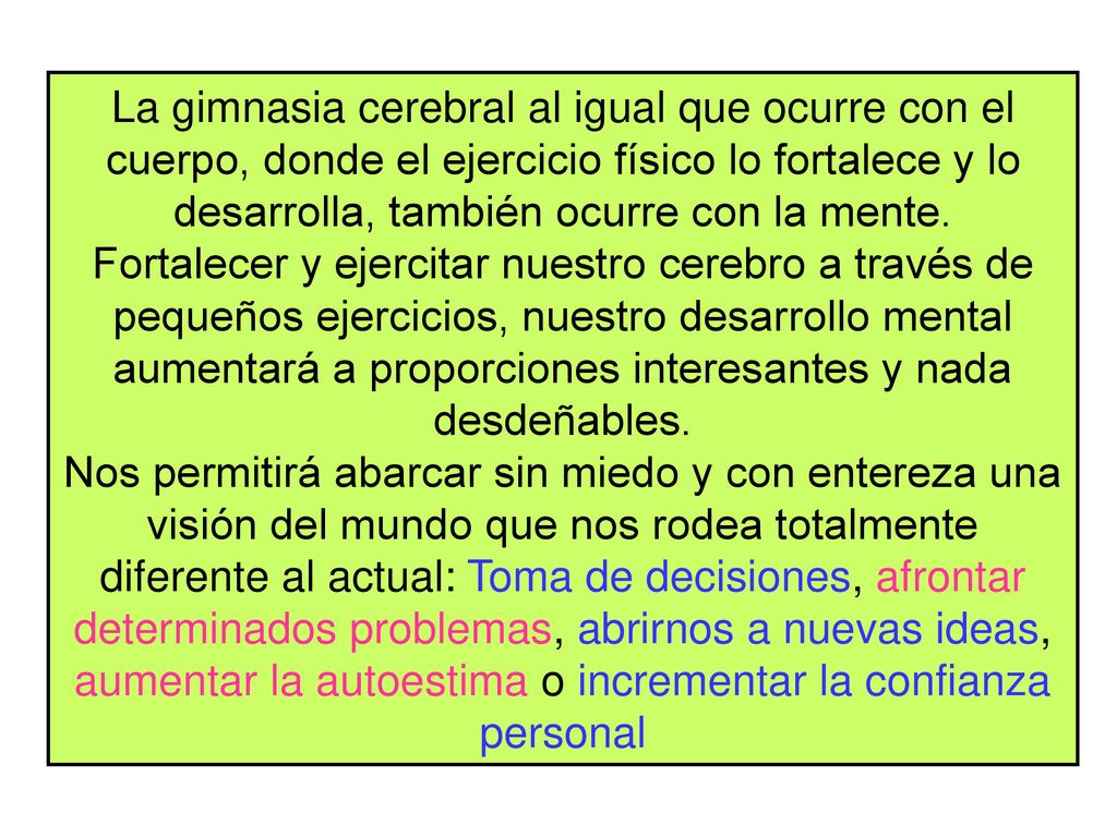 Gimnasia Cerebral Neurociencias Aplicadas A La Pedagogia Ppt Descargar