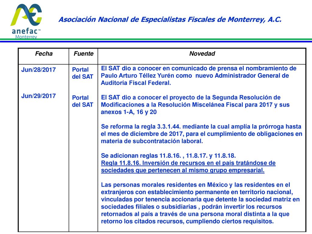 Asociación Nacional de Especialistas Fiscales de Monterrey, A.C.