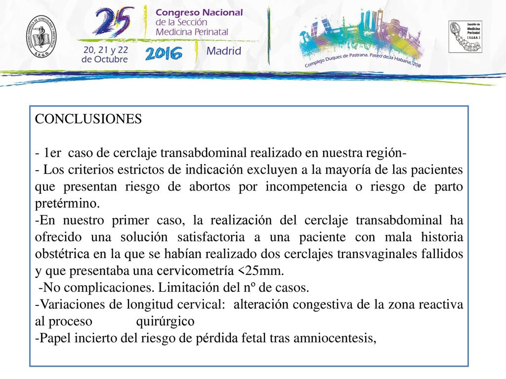 - 1er caso de cerclaje transabdominal realizado en nuestra región-