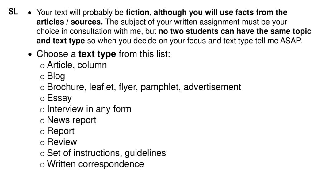 Choose a text type from this list: Article, column Blog