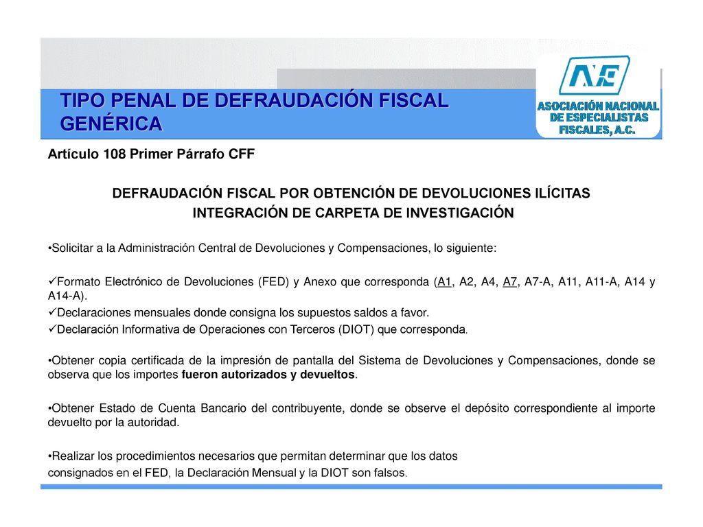 TIPO PENAL DE DEFRAUDACIÓN FISCAL GENÉRICA