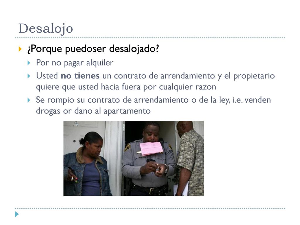 Desalojo ¿Porque puedoser desalojado Por no pagar alquiler