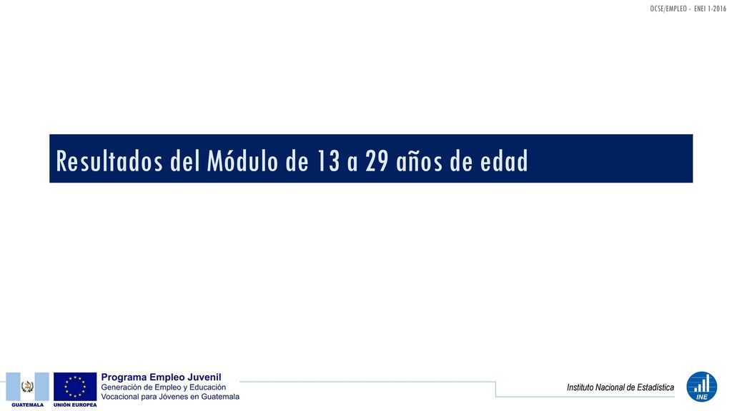 Resultados del Módulo de 13 a 29 años de edad