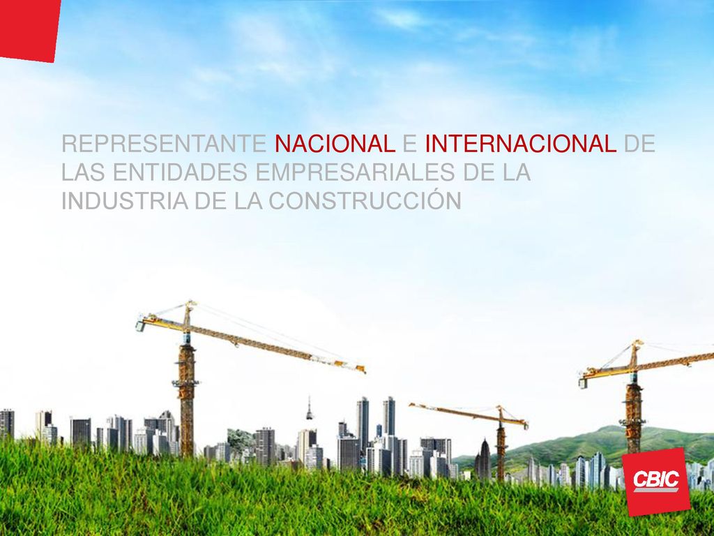REPRESENTANTE NACIONAL E INTERNACIONAL DE LAS ENTIDADES EMPRESARIALES DE LA INDUSTRIA DE LA CONSTRUCCIÓN