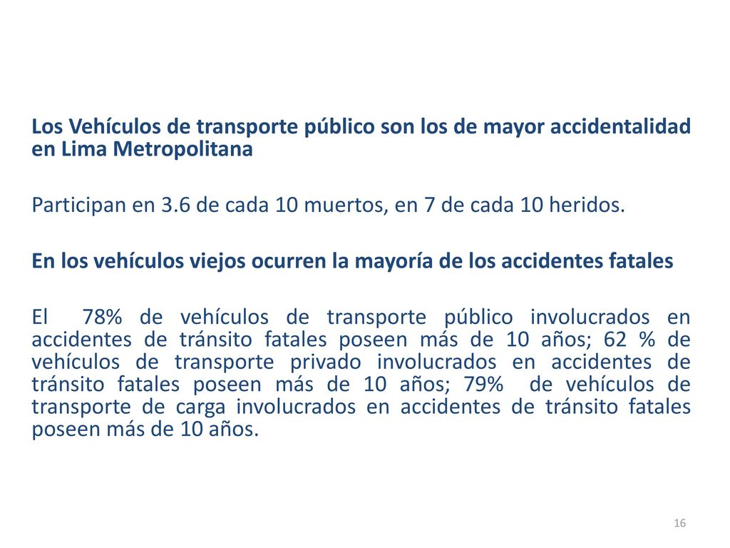 Los Vehículos de transporte público son los de mayor accidentalidad en Lima Metropolitana