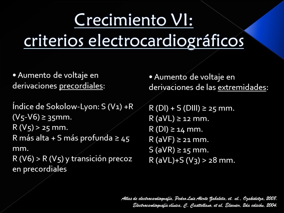 Crecimiento VI: criterios electrocardiográficos