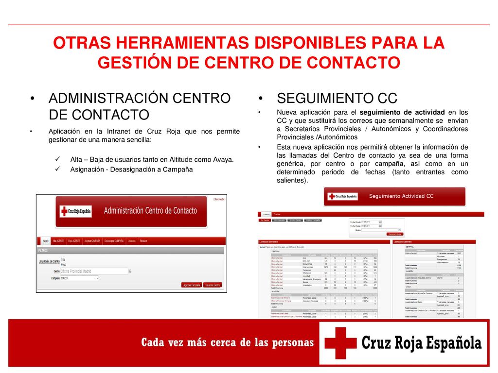 OTRAS HERRAMIENTAS DISPONIBLES PARA LA GESTIÓN DE CENTRO DE CONTACTO