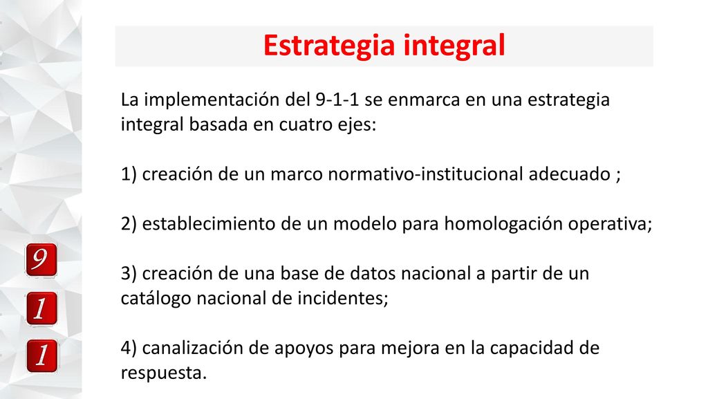 Estrategia integral La implementación del se enmarca en una estrategia integral basada en cuatro ejes: