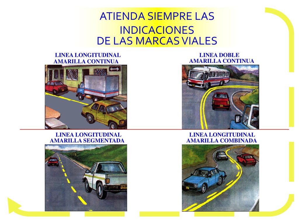 ATIENDA SIEMPRE LAS INDICACIONES DE LAS MARCAS VIALES