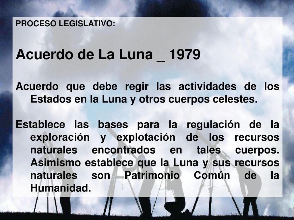 PROCESO LEGISLATIVO: Acuerdo de La Luna _ Acuerdo que debe regir las actividades de los Estados en la Luna y otros cuerpos celestes.